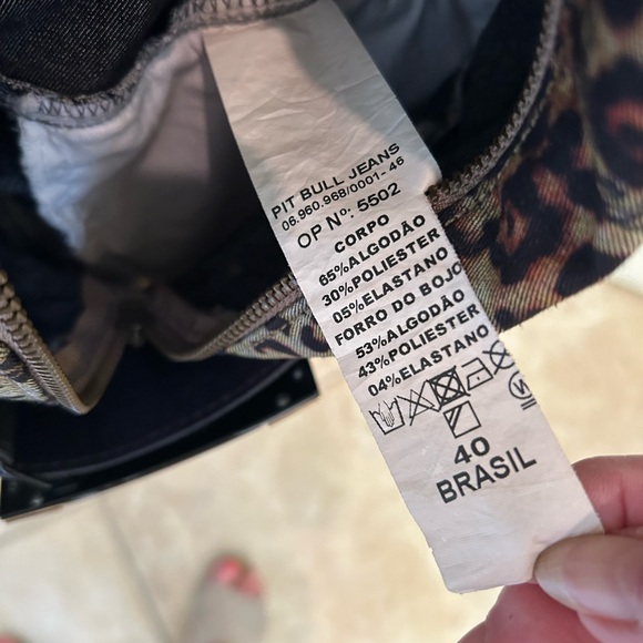 NWOT Pit Bull jeans Brazilian cheetah jean romper with removable inserts - Picture 10 of 10